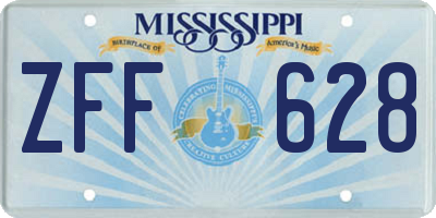 MS license plate ZFF628