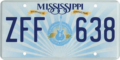 MS license plate ZFF638