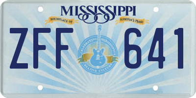 MS license plate ZFF641