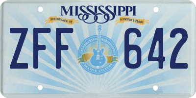 MS license plate ZFF642
