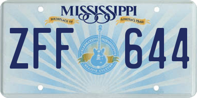 MS license plate ZFF644