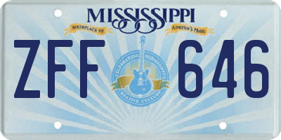 MS license plate ZFF646
