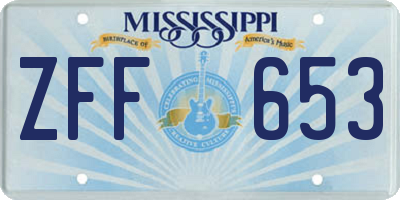 MS license plate ZFF653
