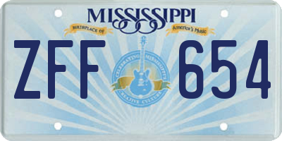 MS license plate ZFF654