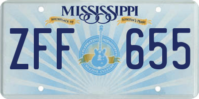 MS license plate ZFF655