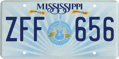MS license plate ZFF656