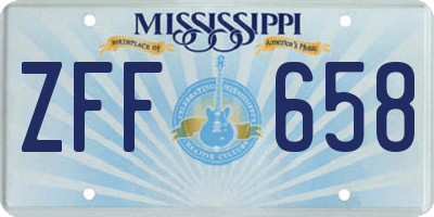 MS license plate ZFF658