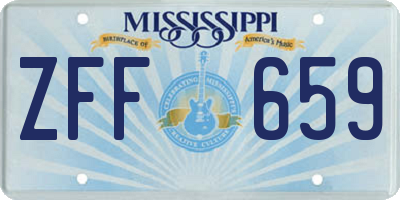 MS license plate ZFF659