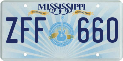 MS license plate ZFF660