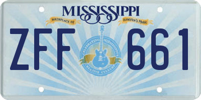 MS license plate ZFF661