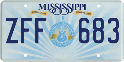 MS license plate ZFF683