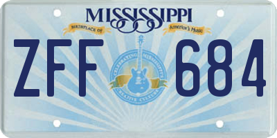 MS license plate ZFF684
