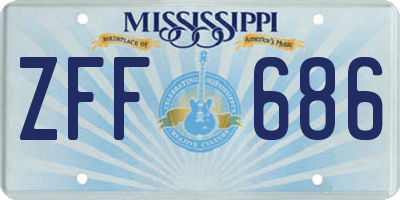 MS license plate ZFF686