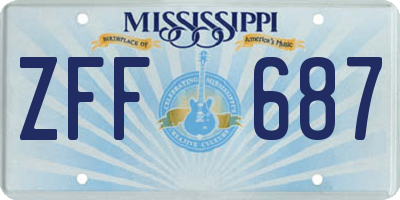MS license plate ZFF687
