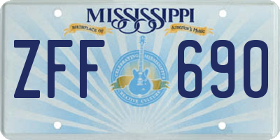 MS license plate ZFF690