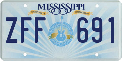 MS license plate ZFF691