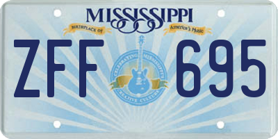 MS license plate ZFF695