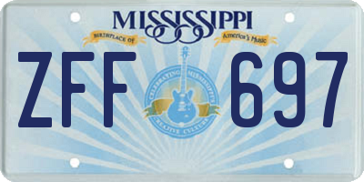 MS license plate ZFF697