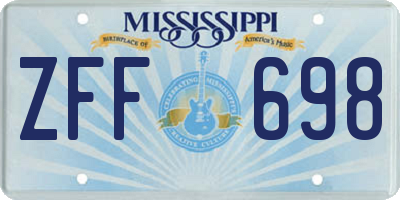 MS license plate ZFF698