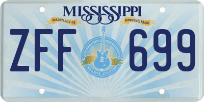 MS license plate ZFF699