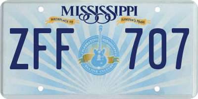 MS license plate ZFF707