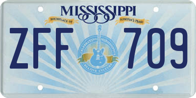MS license plate ZFF709
