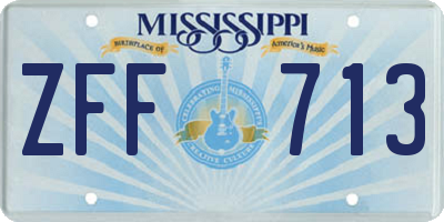 MS license plate ZFF713