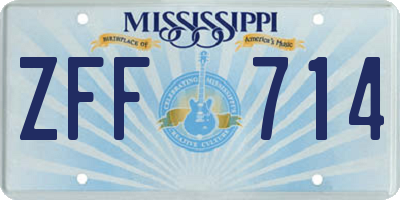 MS license plate ZFF714