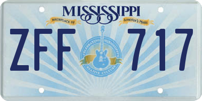 MS license plate ZFF717