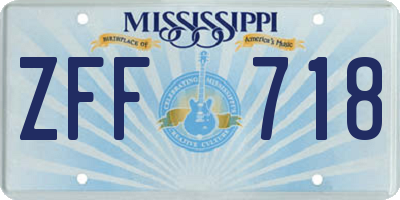 MS license plate ZFF718