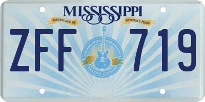 MS license plate ZFF719