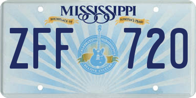 MS license plate ZFF720
