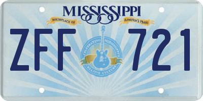 MS license plate ZFF721