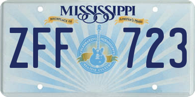 MS license plate ZFF723