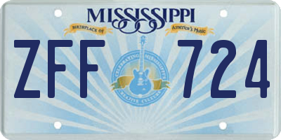MS license plate ZFF724