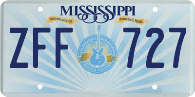 MS license plate ZFF727