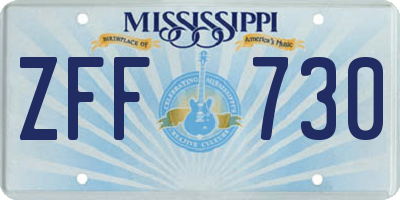 MS license plate ZFF730