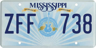 MS license plate ZFF738