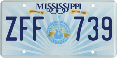 MS license plate ZFF739
