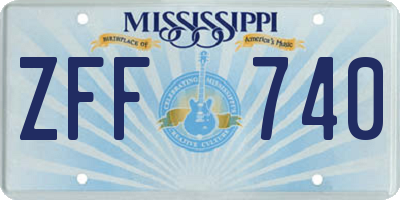 MS license plate ZFF740