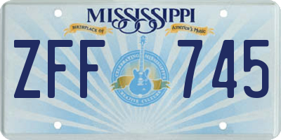 MS license plate ZFF745