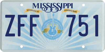 MS license plate ZFF751
