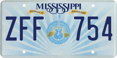 MS license plate ZFF754