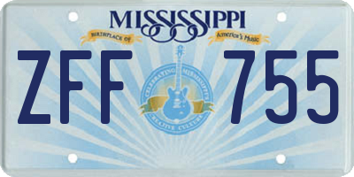 MS license plate ZFF755