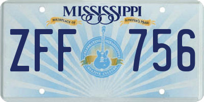 MS license plate ZFF756