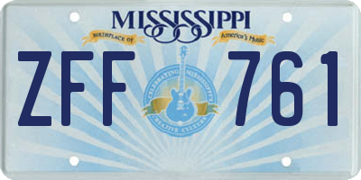 MS license plate ZFF761