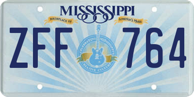MS license plate ZFF764