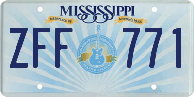 MS license plate ZFF771
