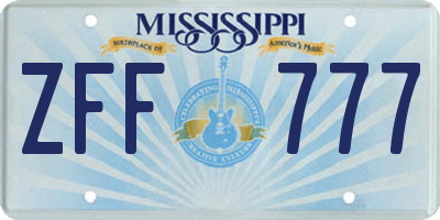 MS license plate ZFF777