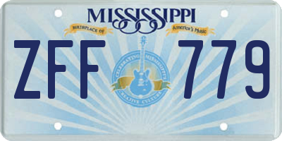 MS license plate ZFF779
